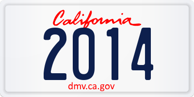 CA license plate 2014