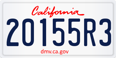 CA license plate 20155R3