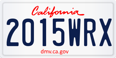 CA license plate 2015WRX