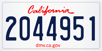 CA license plate 2044951