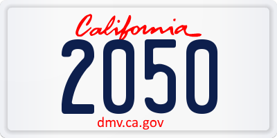 CA license plate 2050