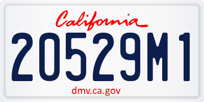 CA license plate 20529M1