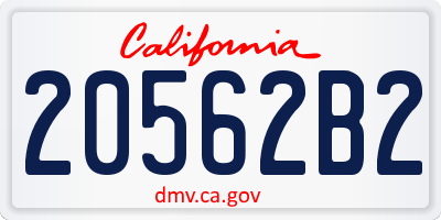 CA license plate 20562B2