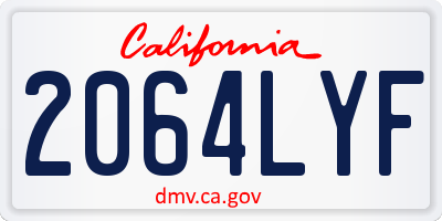 CA license plate 2064LYF