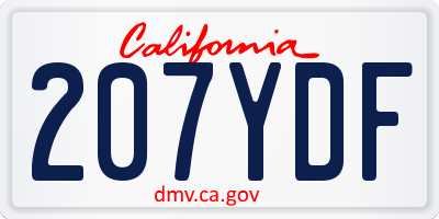 CA license plate 207YDF