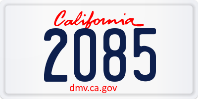 CA license plate 2085