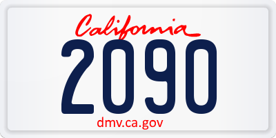 CA license plate 2090