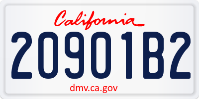 CA license plate 20901B2