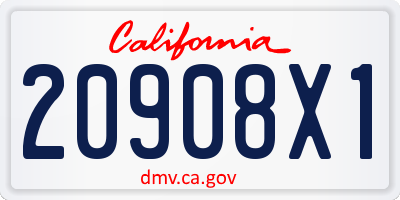 CA license plate 20908X1