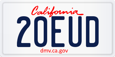 CA license plate 20EUD