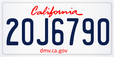 CA license plate 20J6790