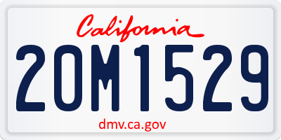 CA license plate 20M1529