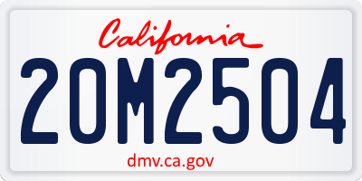 CA license plate 20M2504