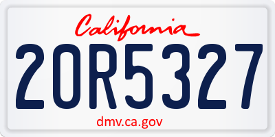 CA license plate 20R5327