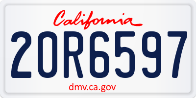 CA license plate 20R6597