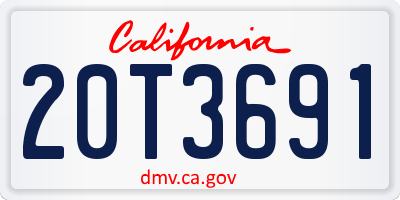 CA license plate 20T3691