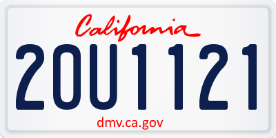 CA license plate 20U1121