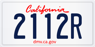 CA license plate 2112R