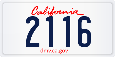 CA license plate 2116