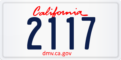 CA license plate 2117