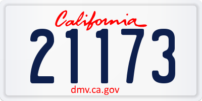 CA license plate 21173