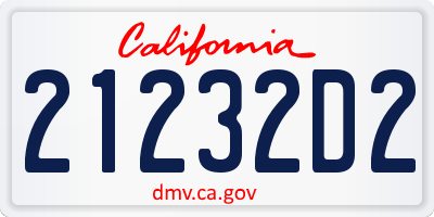 CA license plate 21232D2