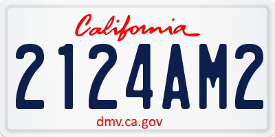 CA license plate 2124AM2