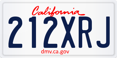 CA license plate 212XRJ