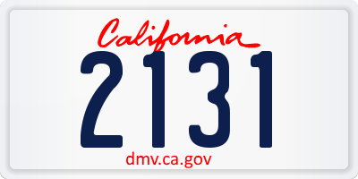 CA license plate 2131