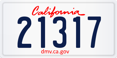 CA license plate 21317