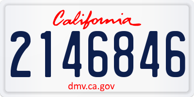 CA license plate 2146846