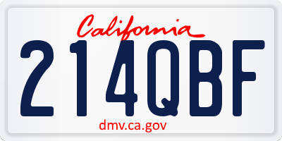 CA license plate 214QBF