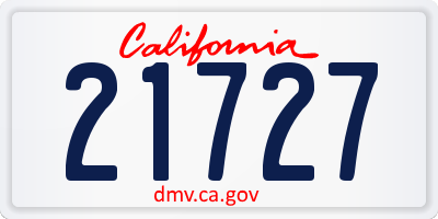 CA license plate 21727