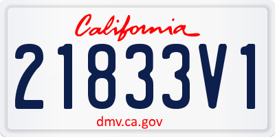 CA license plate 21833V1