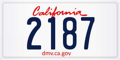 CA license plate 2187