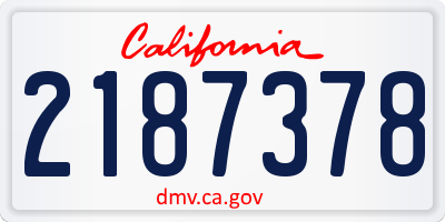 CA license plate 2187378