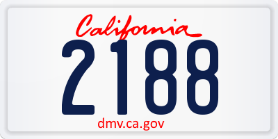 CA license plate 2188