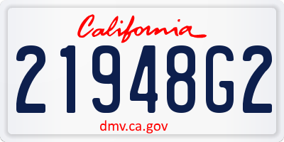 CA license plate 21948G2