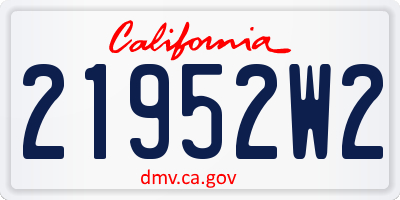 CA license plate 21952W2