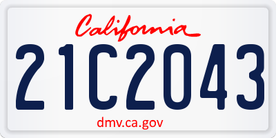 CA license plate 21C2043