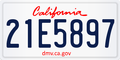 CA license plate 21E5897