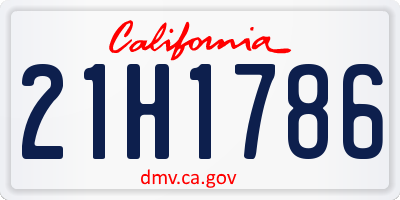 CA license plate 21H1786