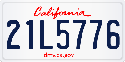 CA license plate 21L5776