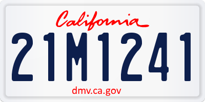 CA license plate 21M1241