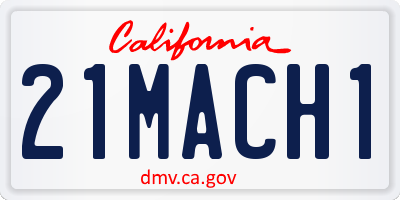 CA license plate 21MACH1