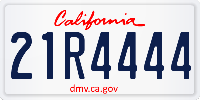 CA license plate 21R4444