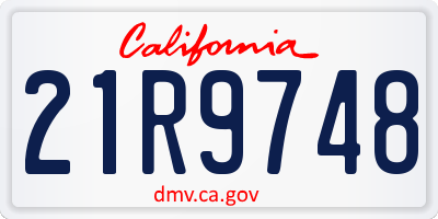 CA license plate 21R9748