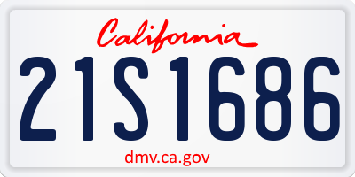 CA license plate 21S1686