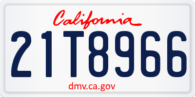 CA license plate 21T8966