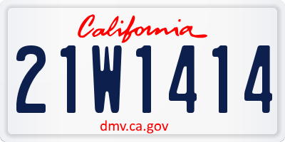 CA license plate 21W1414